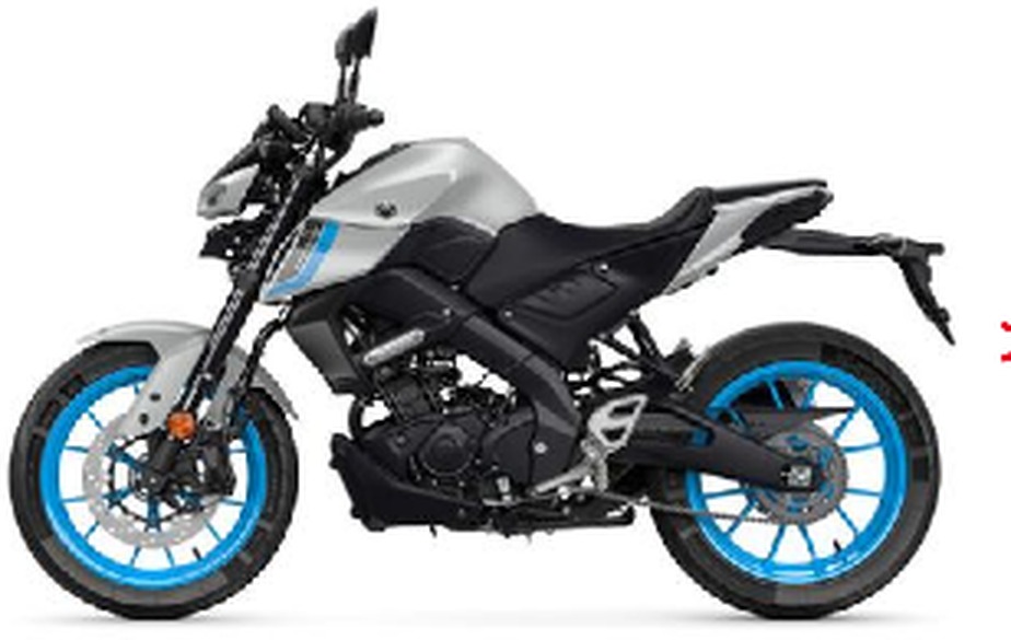Yamaha MT-125 in Grau mit blauen Felgen